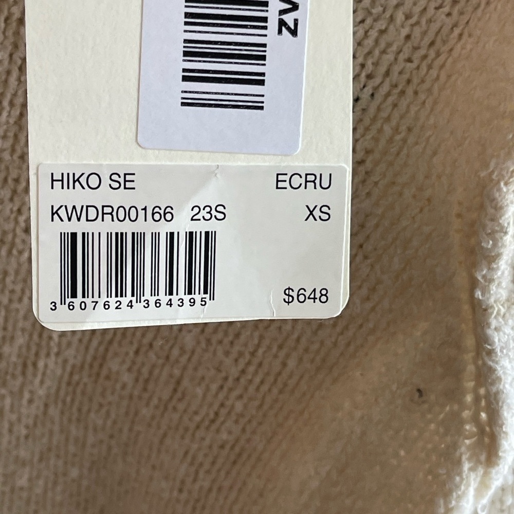 ZADIG & VOLTAIRE NWT Hiko Frayed Trim Silk Blend Ecru And Blue Minidress - Picture 5 of 15